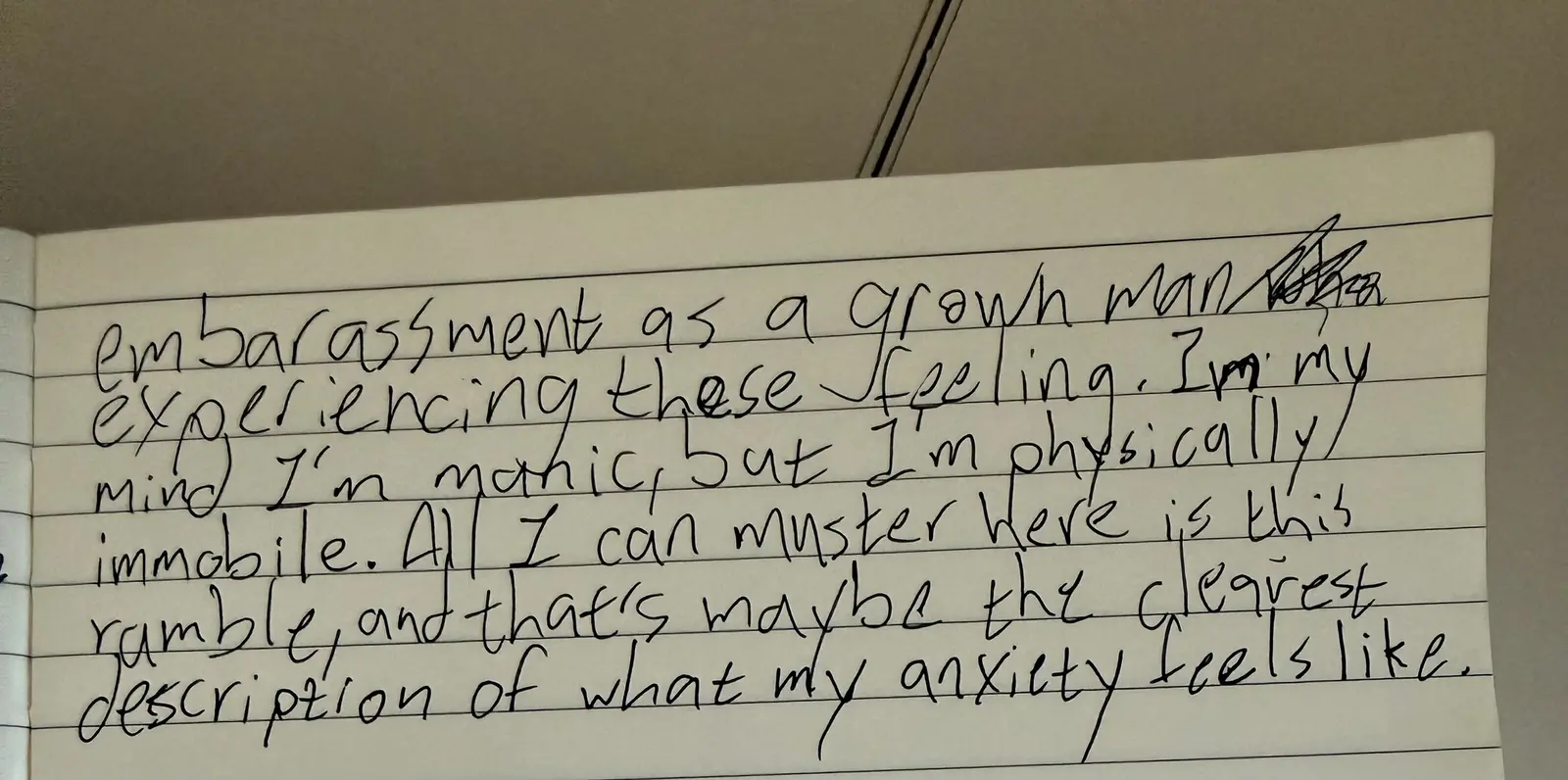 What Does Your Anxiety Feel Like?, handwritten page 2