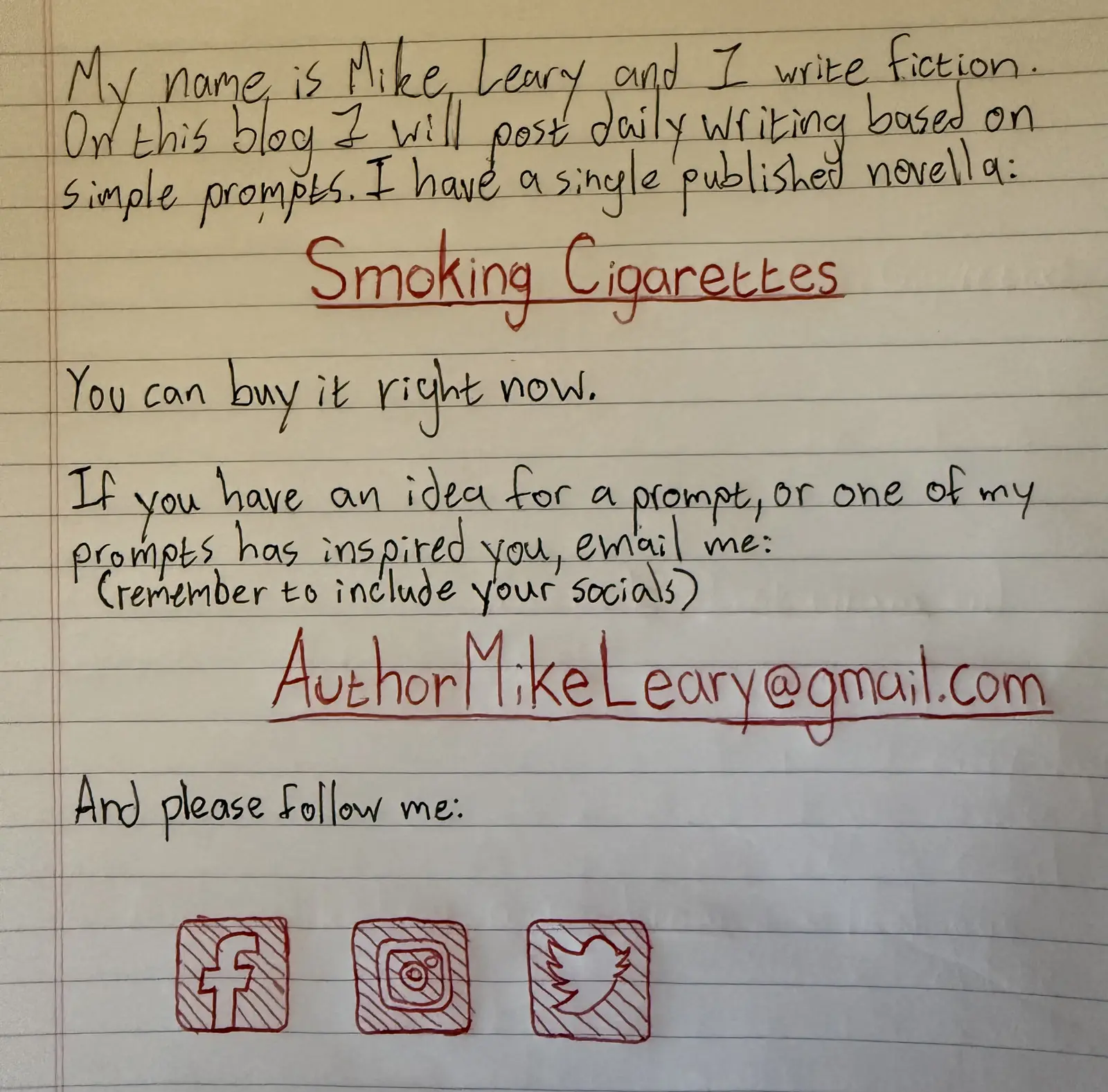 Home, handwritten page 1