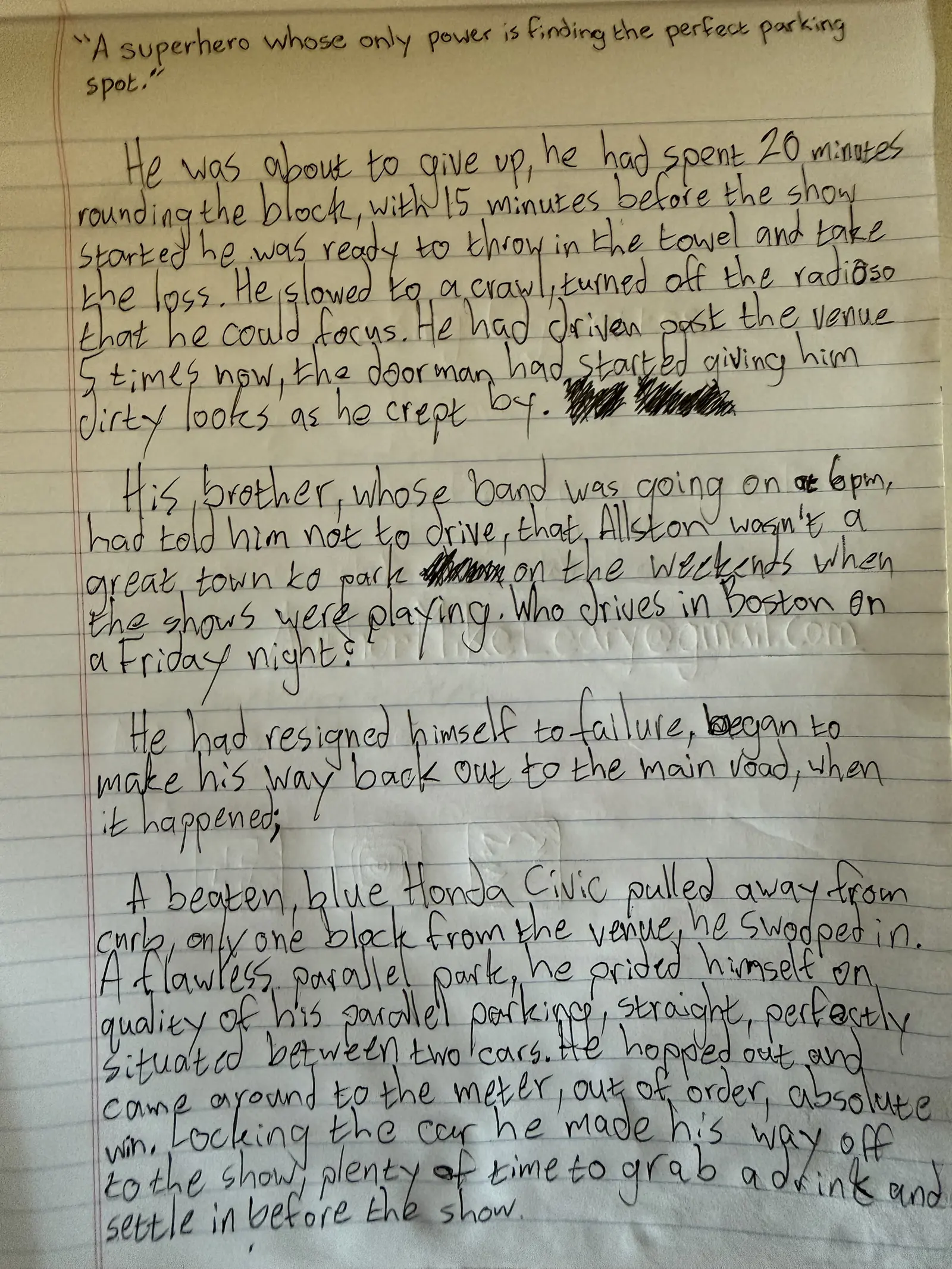 Prompt 1: 8/19/2026, first handwritten page