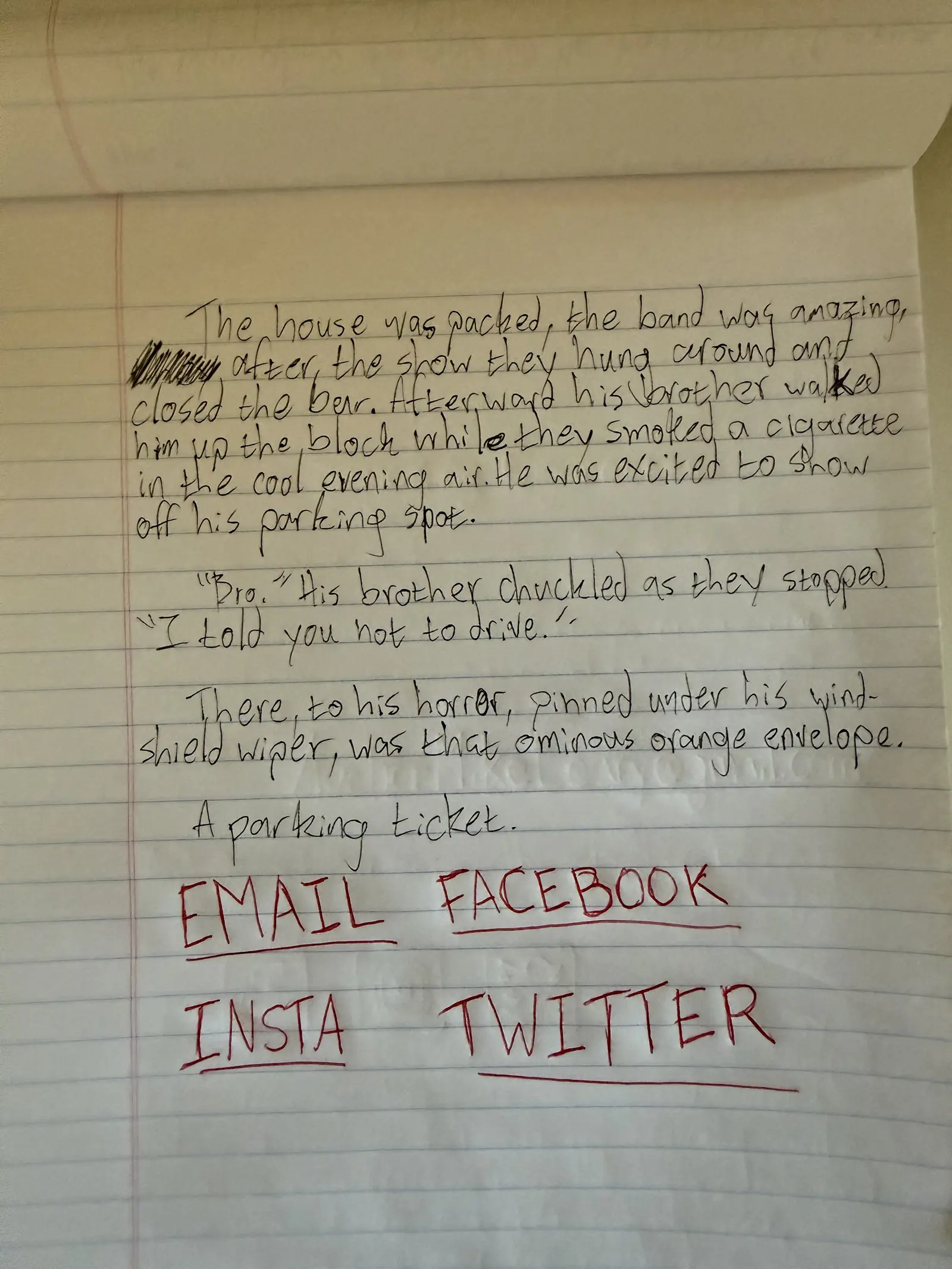 Prompt 1: 8/19/2026, handwritten page 2